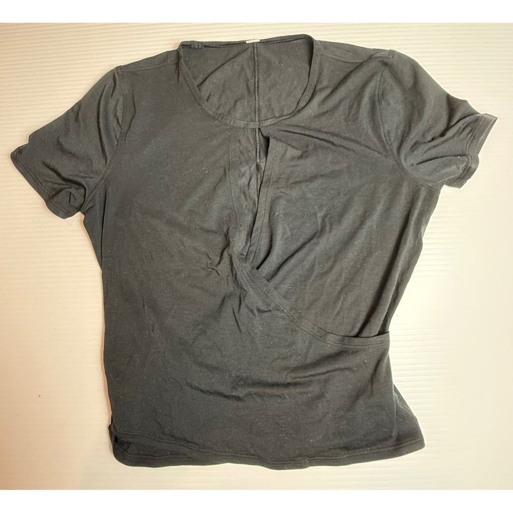 Lululemon Black Short Sleeve Wrap Yoga‎ Top Athletic Workout Shirt